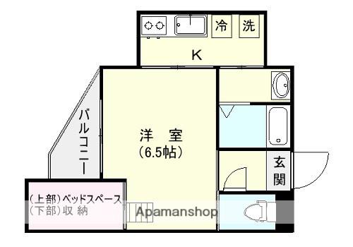KOU TAI SHIN BUIL 荒田(1K/5階)の間取り写真