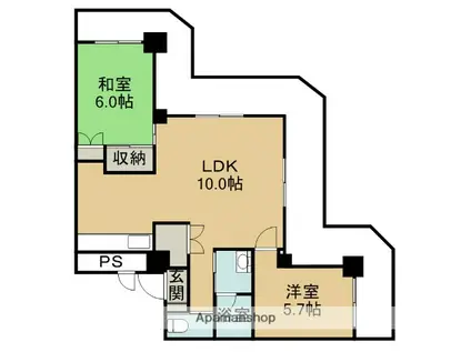 ストークマンション鹿児島(2LDK/7階)の間取り写真