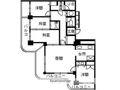ストークマンション鹿児島(4LDK/14階)の間取り写真