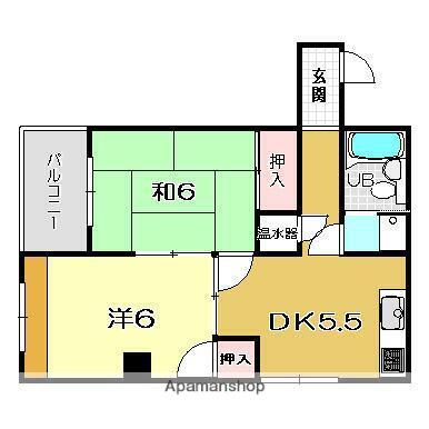 中村マンション(2K/4階)の間取り写真