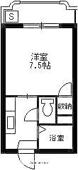 レインボー上荒田(1K/4階)の間取り写真