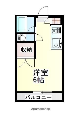 エントピア鴨池Ⅲ(1K/2階)の間取り写真