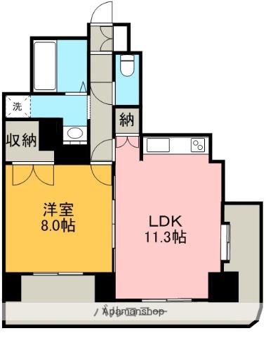 ロイヤルパレス松原(1LDK/8階)の間取り写真