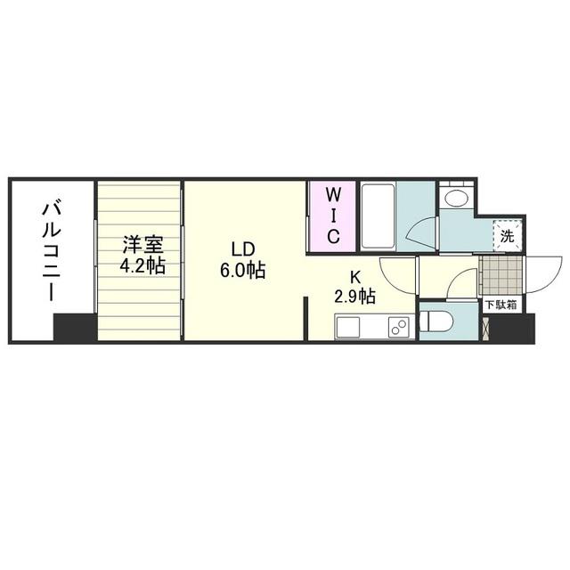 RJRプレシア郡元(1LDK/5階)の間取り写真
