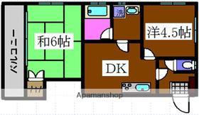 ロイヤルシティ荒田(2DK/4階)の間取り写真