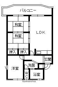 弥生レジデンス(3LDK/2階)の間取り写真