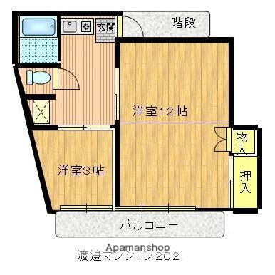 渡邉マンション(2K/2階)の間取り写真