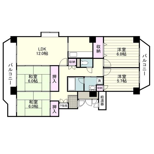 日商岩井シーサイドマンション2号棟(4LDK/10階)の間取り写真