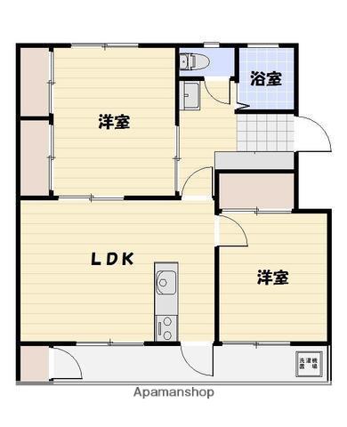 藤絹600(2LDK/3階)の間取り写真