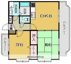 イーグルタテヤマ(2DK/2階)の間取り写真