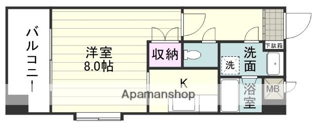 プラノ長田町(1K/4階)の間取り写真