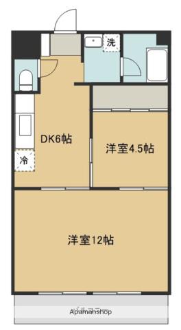 MTビル(2DK/4階)の間取り写真