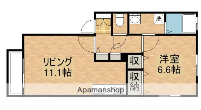 シャーメゾン札元 A棟(1LDK/1階)の間取り写真