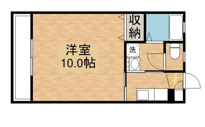 メープル西原(1K/2階)の間取り写真