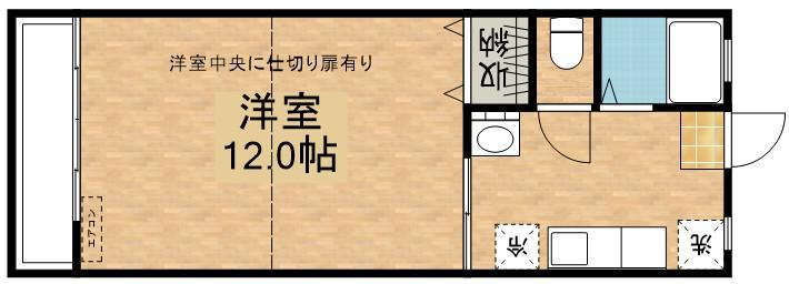 ロワールタウン笠之原(1DK/1階)の間取り写真