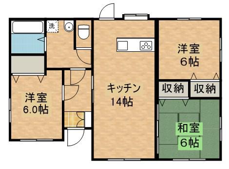 鹿児島県鹿屋市 1階建 築19年(3LDK)の間取り写真