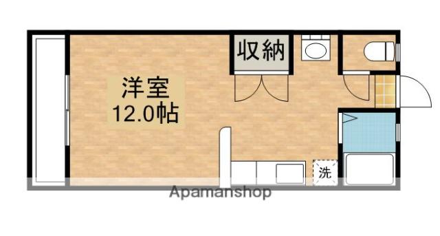 ブリリアント西原台(ワンルーム/3階)の間取り写真