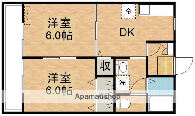 エスポワールI(2DK/1階)の間取り写真