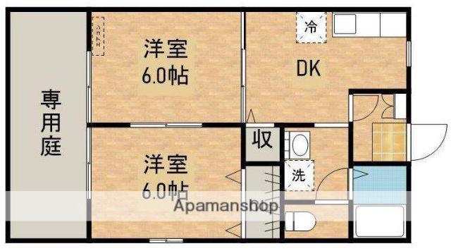 エスポワールI(2DK/1階)の間取り写真