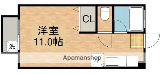 グリーンパーク鹿屋(ワンルーム/4階)の間取り写真