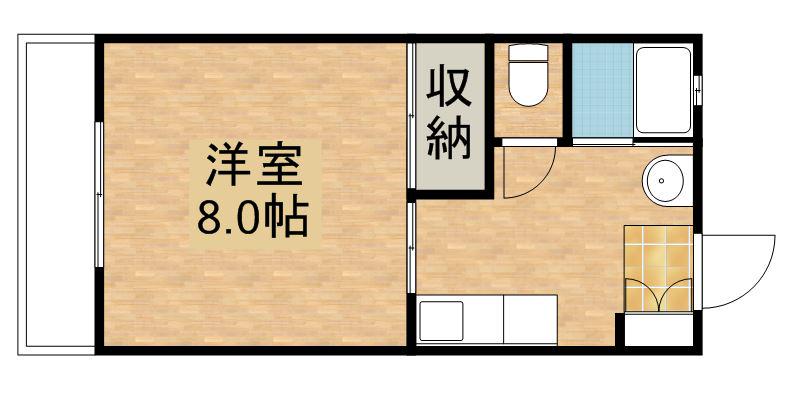 ハイツ花岡(1K/1階)の間取り写真