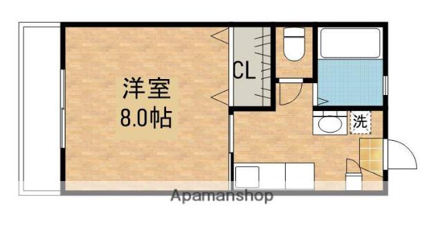 ハイツ花岡(1K/2階)の間取り写真