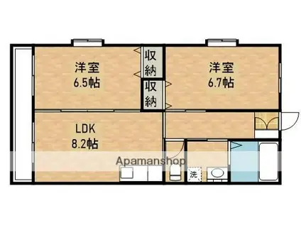 垂水大丸マンション(2LDK/3階)の間取り写真