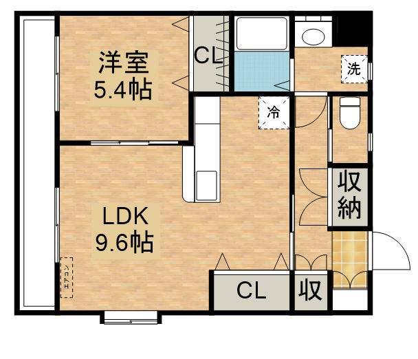 ファインコート城山(1LDK/3階)の間取り写真