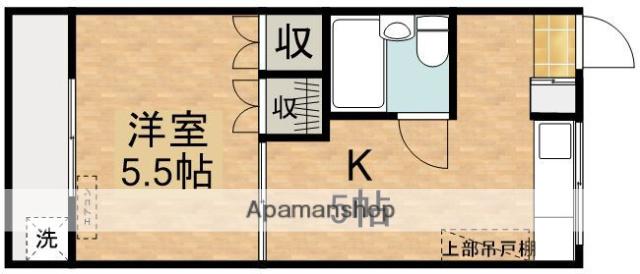 西原台ハイツ(1K/1階)の間取り写真