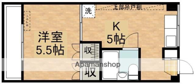 西原台ハイツ(1K/1階)の間取り写真