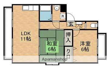 グランビューA(2LDK/1階)の間取り写真