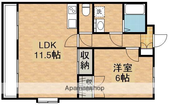 サンライズ今坂(1LDK/1階)の間取り写真