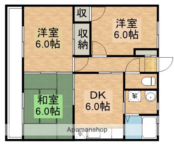 エクセル寿(3DK/3階)の間取り写真