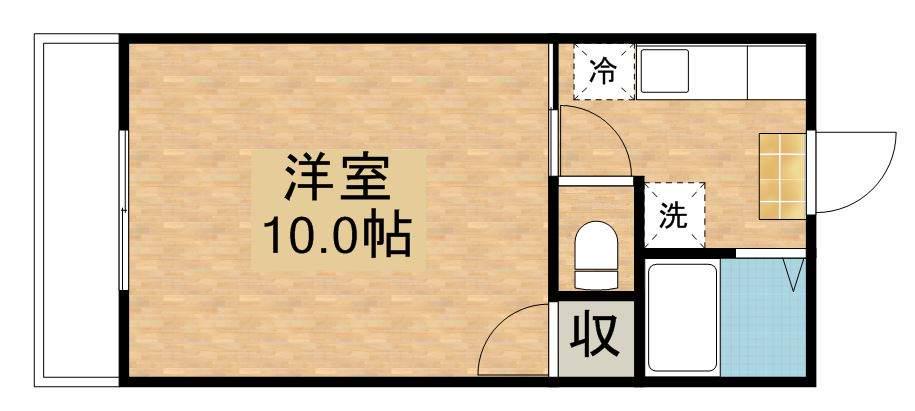 カリンハイツⅡ(1K/2階)の間取り写真