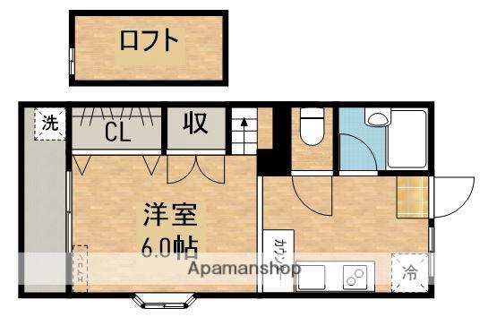 ピュアコート丸山(ワンルーム/2階)の間取り写真
