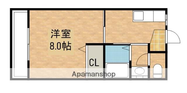 ベレール鹿屋(1K/1階)の間取り写真