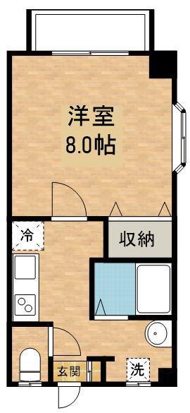 ライオネス(1K/1階)の間取り写真