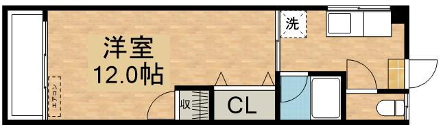 サンハイツ(1K/2階)の間取り写真