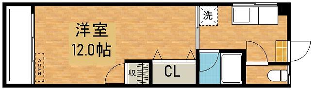 サンハイツ(1K/2階)の間取り写真