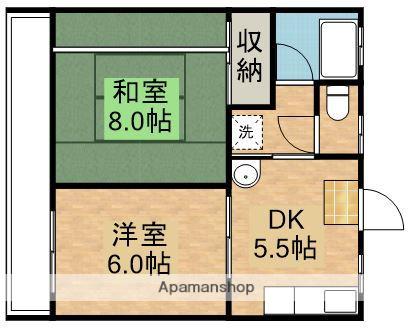 ポピーハイツA(2K/1階)の間取り写真