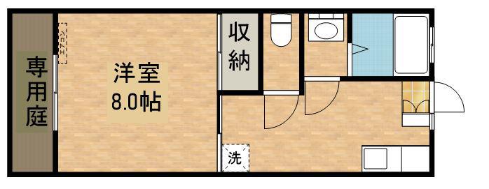 ライトステージ(1DK/1階)の間取り写真