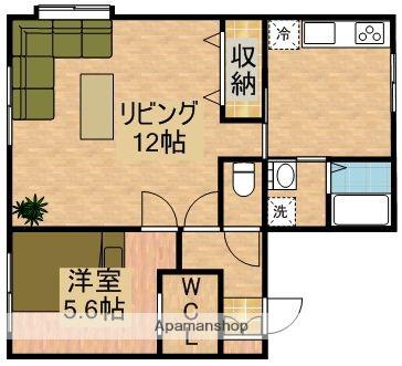 コーポ西遊(2DK/2階)の間取り写真
