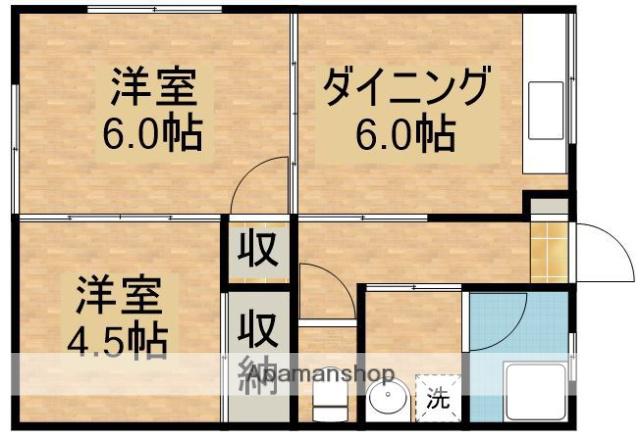 コーポ曙(2DK/1階)の間取り写真