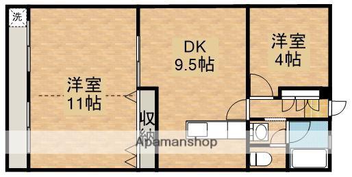 東九ビル(2DK/2階)の間取り写真