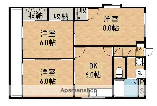 今坂マンションB(3DK/2階)の間取り写真