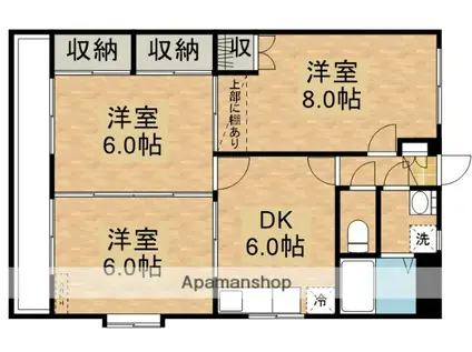 今坂マンションD(3DK/3階)の間取り写真