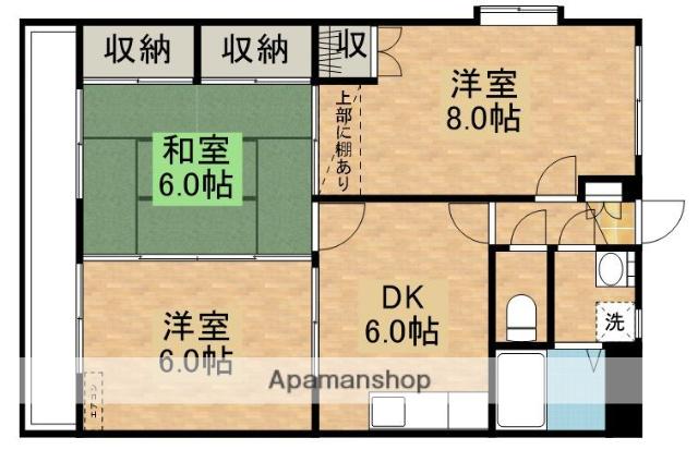 今坂マンションD(3DK/2階)の間取り写真