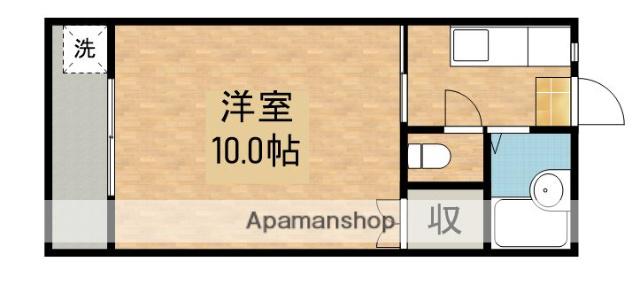 ふれあいマンション(1K/3階)の間取り写真