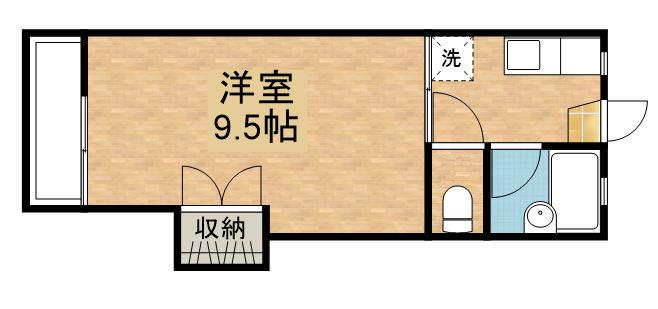 グリーンハウス(1K/3階)の間取り写真