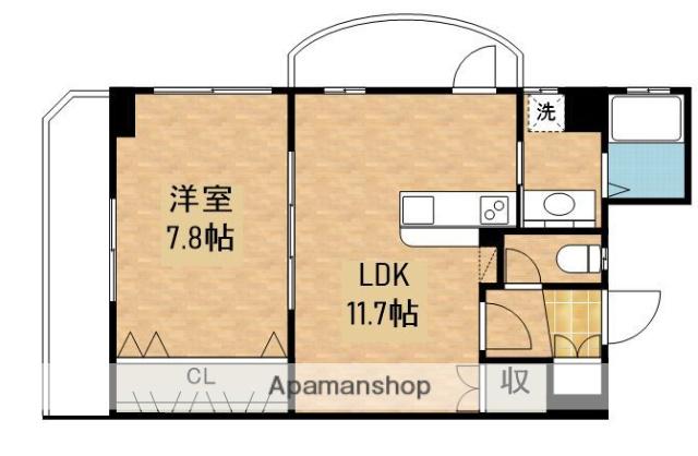 スィートエリア上野(1LDK/8階)の間取り写真